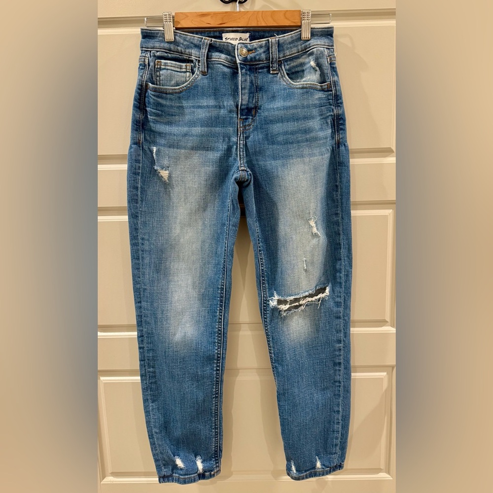 Stylish Distressed Blue Boyfriend Jeans